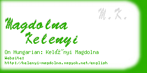 magdolna kelenyi business card